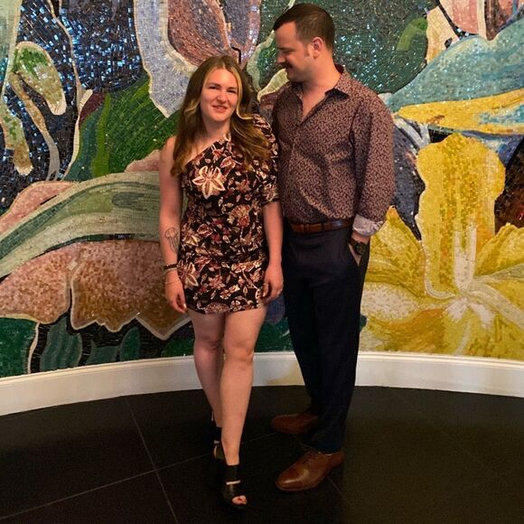 Isabel Marant dark brown red floral Lilia one shoulder ruffle cotton mini dress - Picture 2 of 8